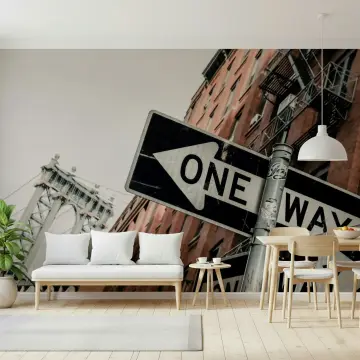 New York City One Way Street Sign Wall Mural