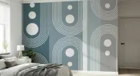 Modern Geometric Arches and Circles Wall Mural