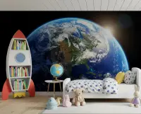 Cosmic Earth Sunrise Wall Mural