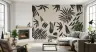 Modern Abstract Botanical Leaf Silhouette Wall Mural 2