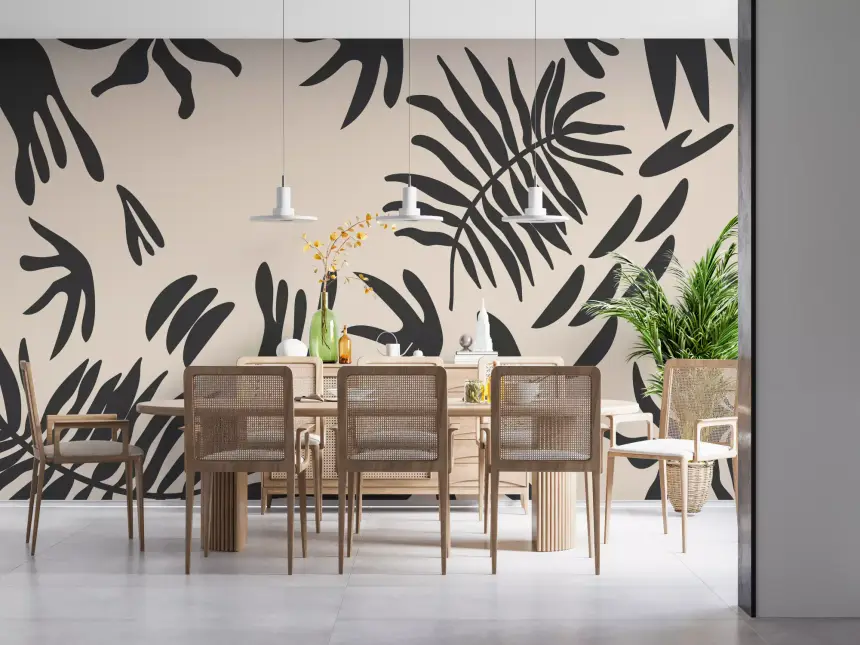 Organic Fern Silhouette Wall Mural