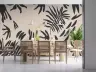 Modern Abstract Botanical Leaf Silhouette Wall Mural 3
