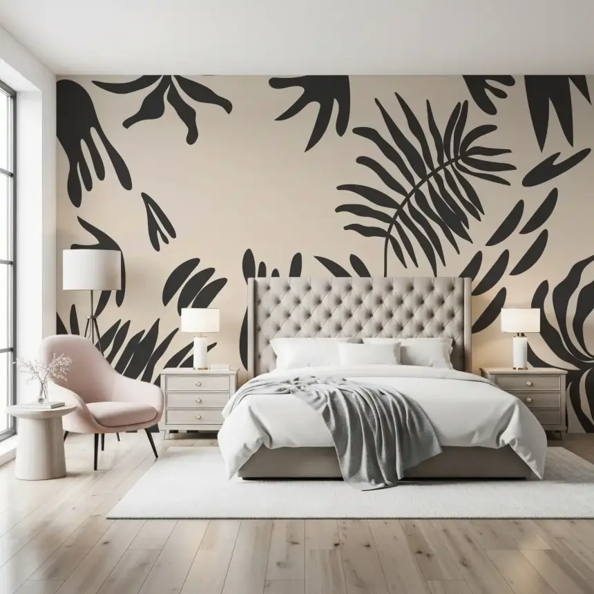 Organic Fern Silhouette Wall Mural