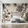 Modern Abstract Botanical Leaf Silhouette Wall Mural 1
