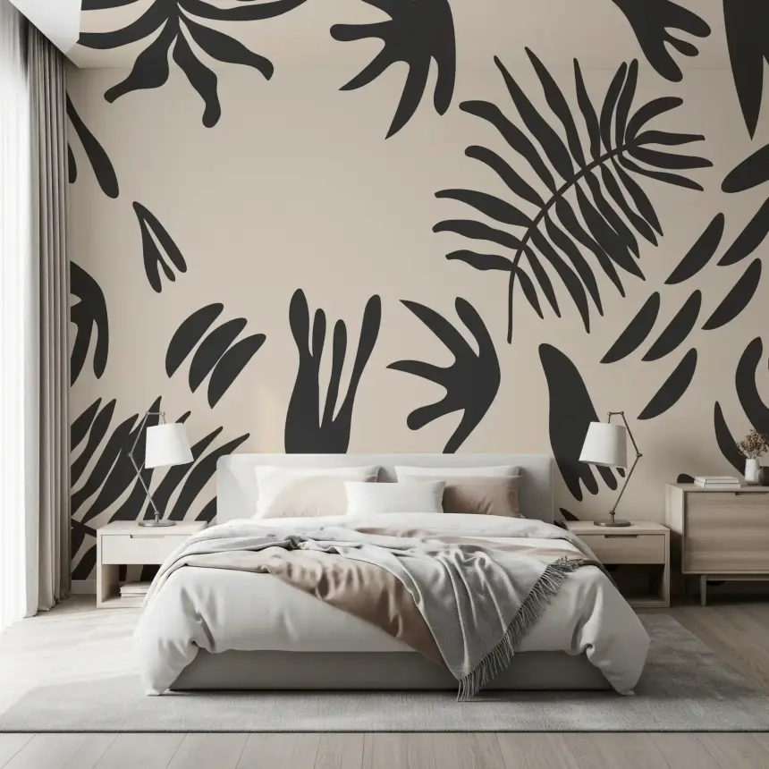 Organic Fern Silhouette Wall Mural