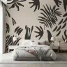 Modern Abstract Botanical Leaf Silhouette Wall Mural 4