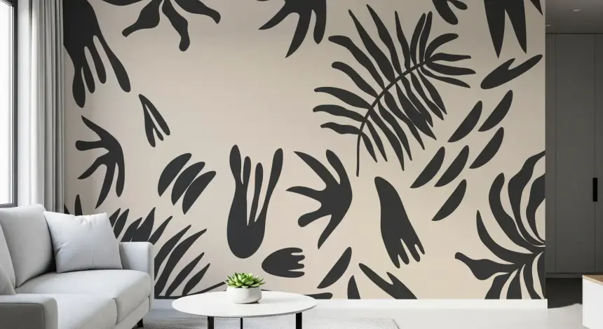 Organic Fern Silhouette Wall Mural