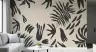Modern Abstract Botanical Leaf Silhouette Wall Mural 5