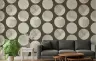 Contemporary Stippled Circle Wallpaper in Cream and Brown 1