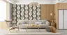 Contemporary Stippled Circle Wallpaper in Cream and Brown 3