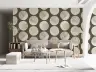Contemporary Stippled Circle Wallpaper in Cream and Brown 4