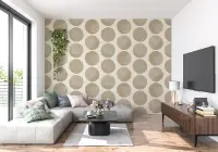 Contemporary Beige Circle Pattern Wallpaper