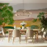 Abstract Watercolor Hillside Landscape Wall Mural 1