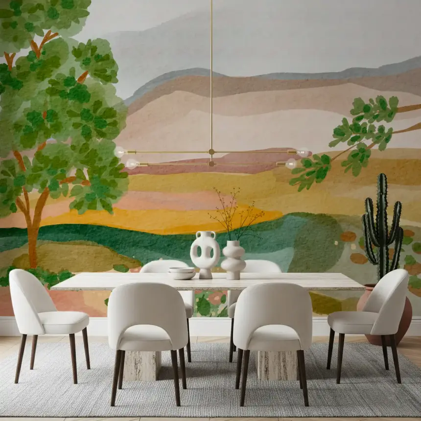Painted Hillside Calm Wall Mural