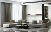 Misty Earth Tone Horizon Wallpaper Mural