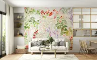 Vibrant Watercolour Floral Wall Mural