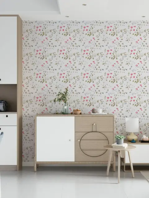 Painterly Floral Leaf Wallpaper