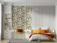 Paradise Birds and Floral Branches Wallpaper