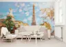 Dreamy Parisian Carousel and Eiffel Tower Wall Mural 4