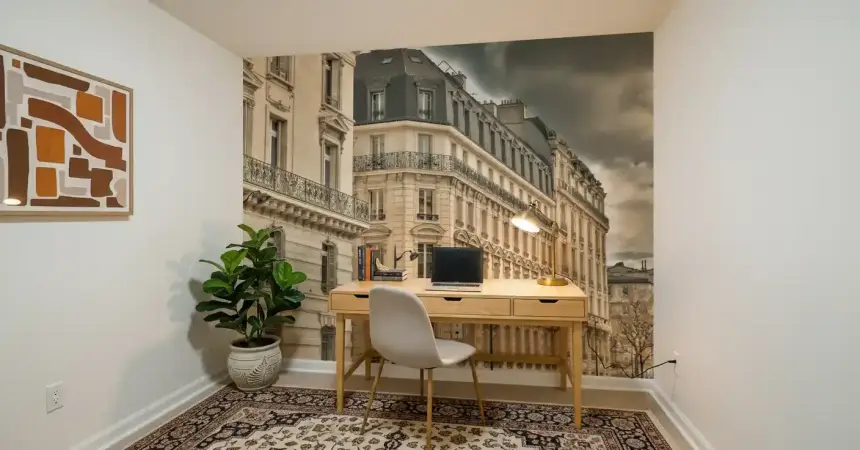 Parisian Facades & Dramatic Skies Wall Mural
