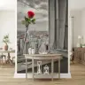 Romantic Red Rose Parisian Cityscape Wall Mural 5