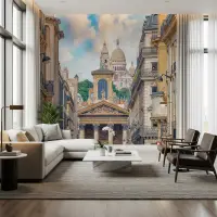 Iconic Sacré-Cœur Parisian Street Wall Mural