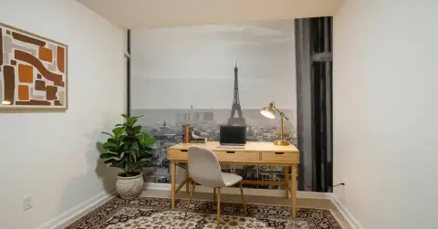 Eiffel Tower Parisian Cityscape Window View Wall Mural