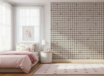Whimsical Insect Grid Pattern Wallpaper