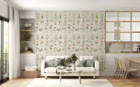 Vintage Botanical Art Collage Wallpaper