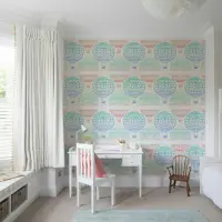 Whimsical Pastel Hot Air Balloon Wallpaper
