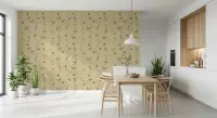 Charming Songbirds and Floral Trail Wallpaper