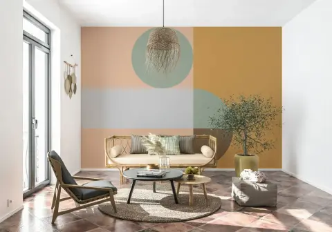 Geometric Harmony Pastel Wall Mural