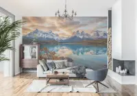 Dramatic Mountain Lake Reflection Wall Mural