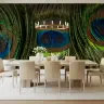Vibrant Peacock Plume Wall Mural 2