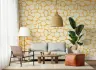 Mustard Yellow Organic Pebble Wallpaper 2