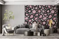 Modern Pink Agate Slice Pattern Wall Mural