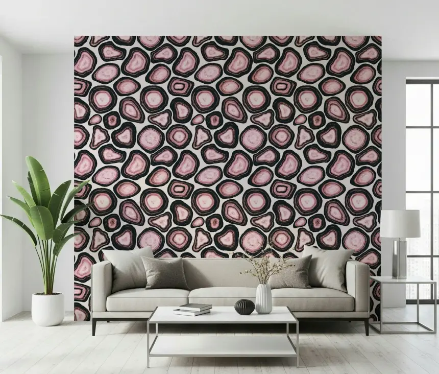 Pink Agate Stone Design Wallpaper