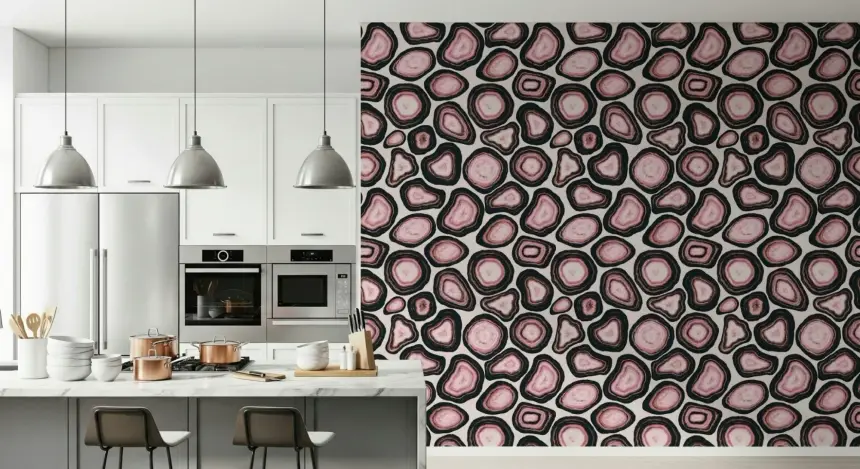 Pink Agate Stone Design Wallpaper