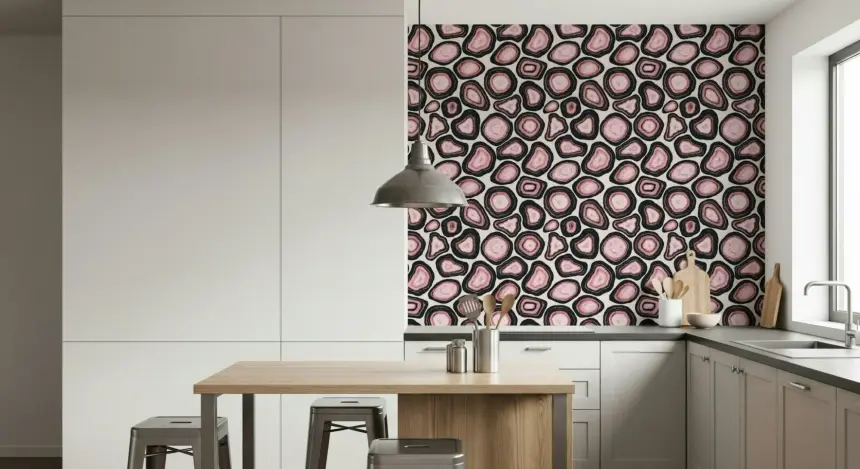 Pink Agate Stone Design Wallpaper