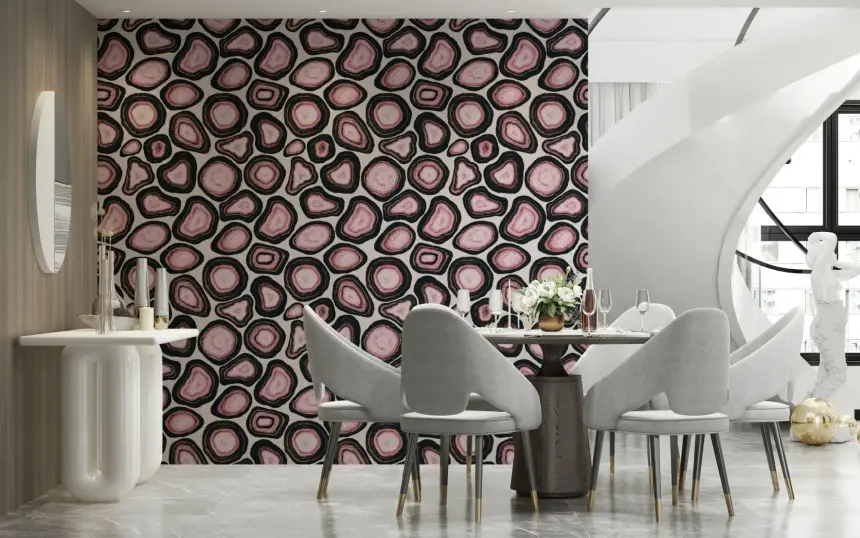 Pink Agate Stone Design Wallpaper