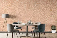 Abstract Terracotta Mosaic Pattern Wallpaper