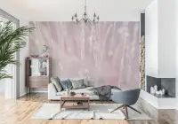 Dreamy Pink Meadow Bokeh Wall Mural