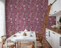 Lush Pink Hydrangea Bloom Pattern Wallpaper