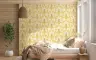 Retro Pink Palm Geometric Pattern Wallpaper 4