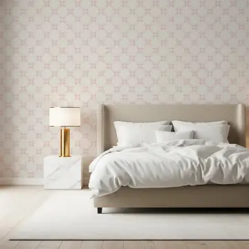 Soft Pink Geometric Lattice Wallpaper