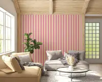Cheerful Pink and Cream Vertical Stripe Wallpaper