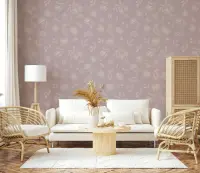 Soft Pink Scattered Floral Wallpaper