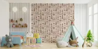 Charming Animal Portrait Pattern Wallpaper