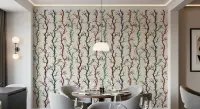 Whimsical Bird and Branch Motif Wallpaper