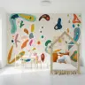 Whimsical Cell Shapes Colorful Lines Kids Wallpaper Mural 1
